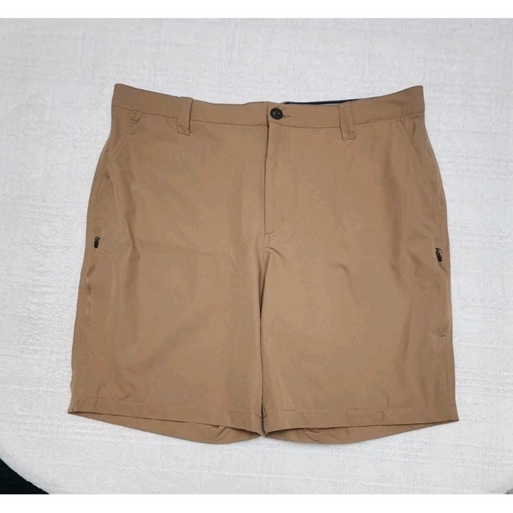 Orvis Tech Shorts Mens 40 Khaki Performance Zip Pockets Comfort Hiking Trail